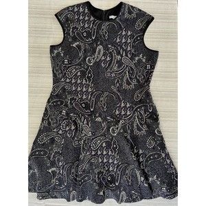 Danny & Nicole Women's 18 Blue Fit & Flare Tapestry Dress w/ Metallic Thread XL